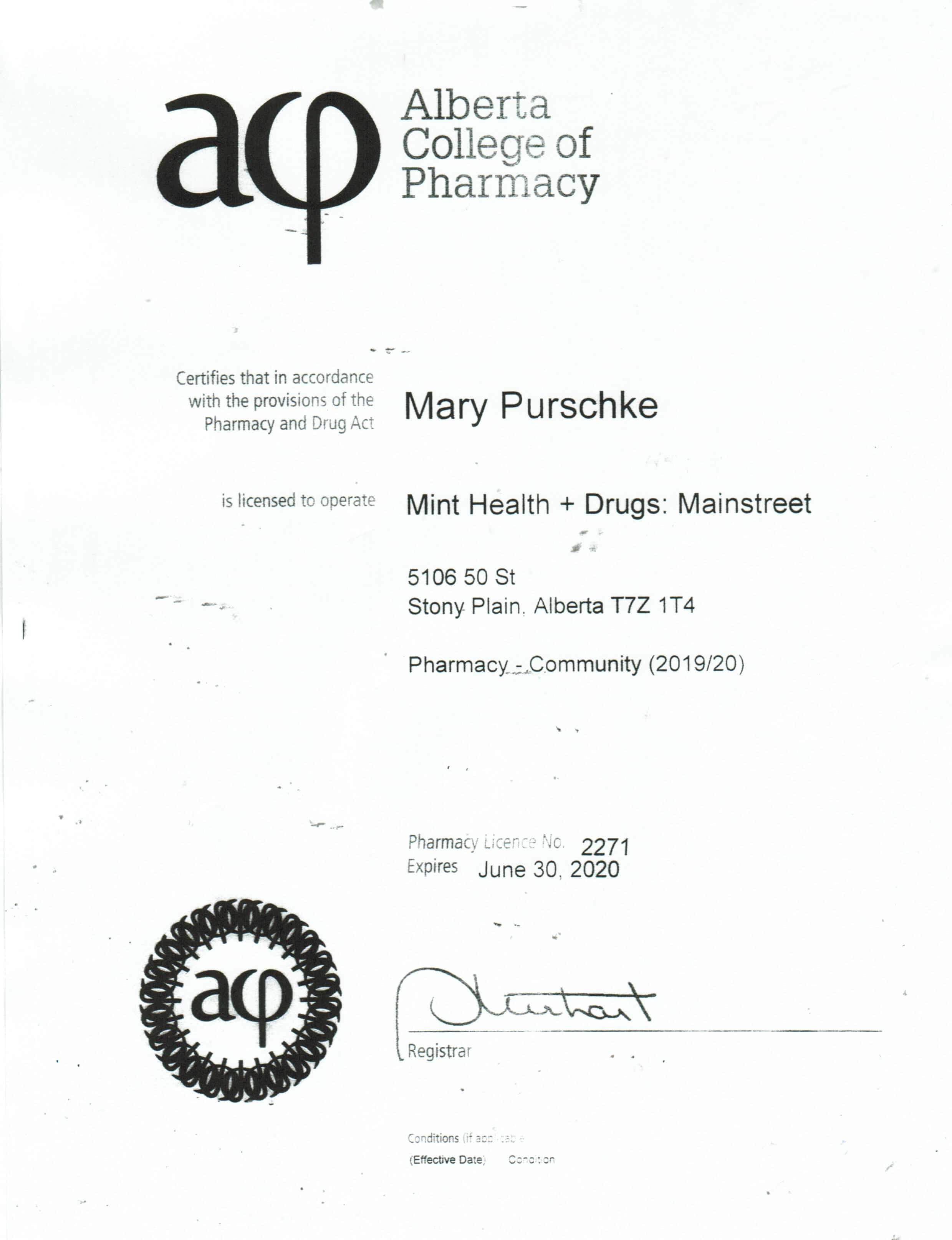 Mint Health + Drugs Mainstreet PharmaChoice