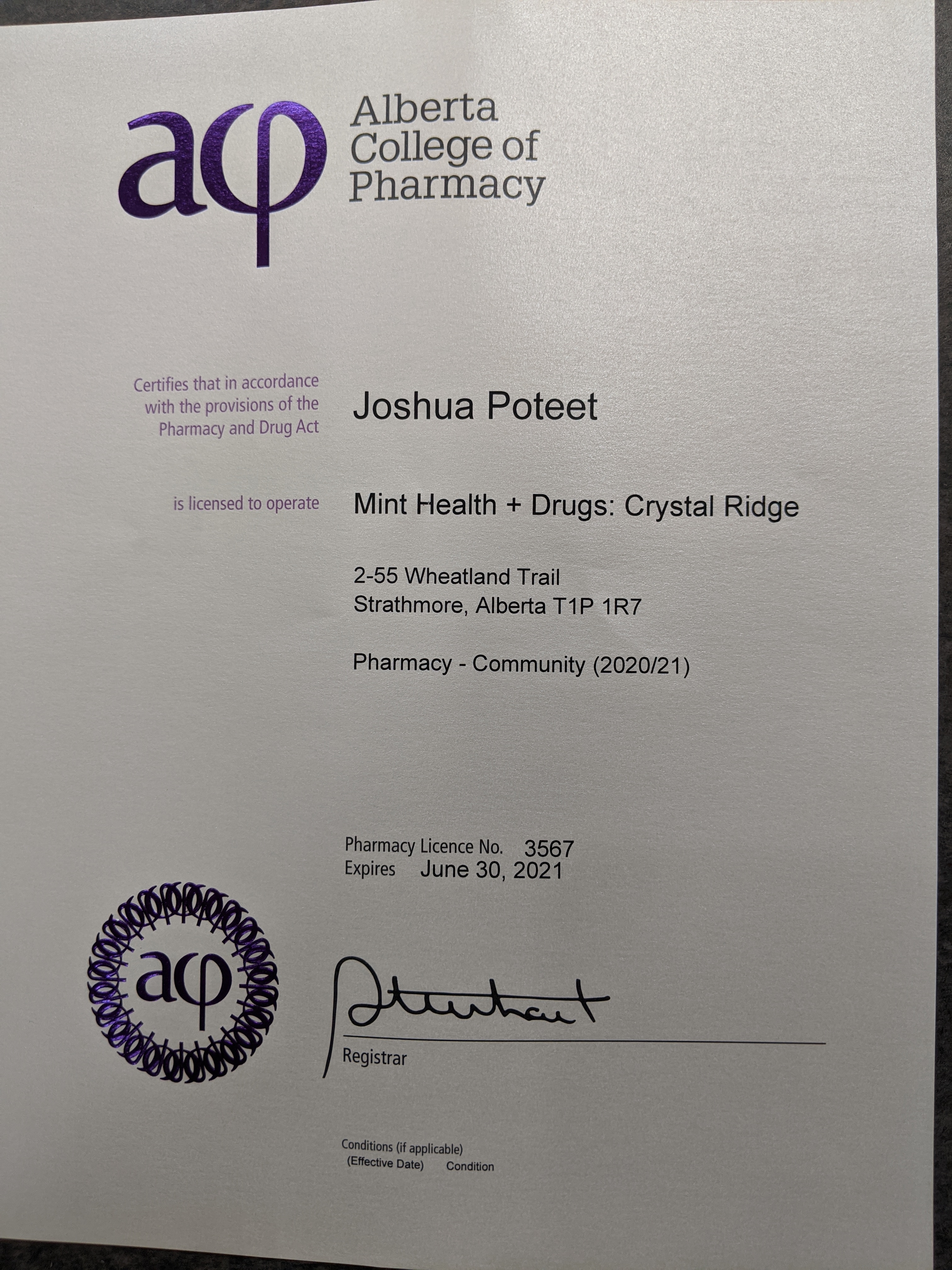 Mint Health + Drugs Crystal Ridge PharmaChoice