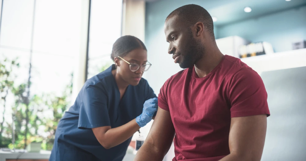 a man getting a hepatitis vaccine